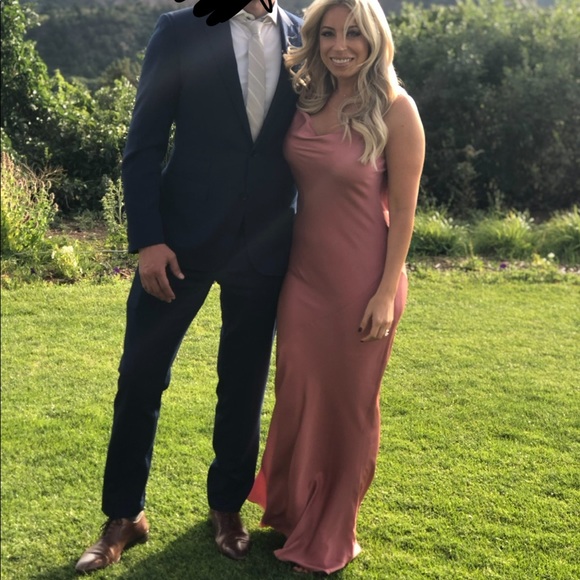 Shona Joy Luxe Bias Slip Cowl Maxi Dress in Rose - Picture 1 of 8